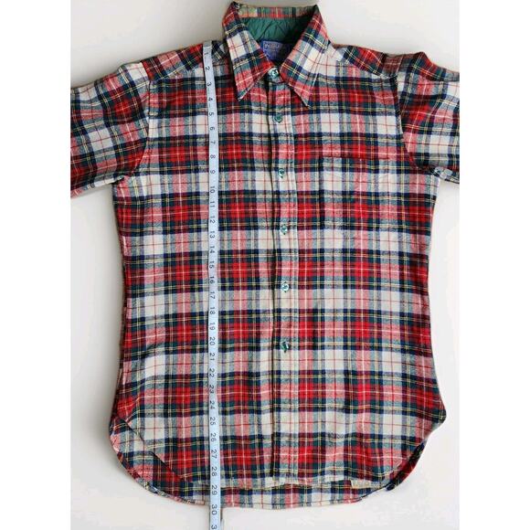 Vtg Pendleton 60s Country Traditionals Men Wool Flannel Plaid Button Up Shirt M - Picture 8 of 10